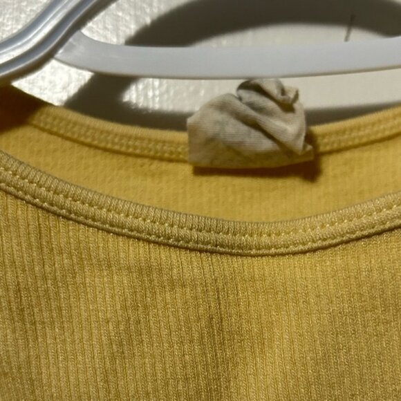C’est Moi Bamboo Yellow High Neck Ribbed Tank Top - Picture 3 of 3